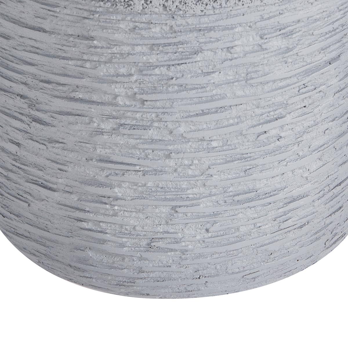 BLUMENTOPF grau rund 26/26/25 cm Samos - Grau, Naturmaterialien (25cm) - Beliani
