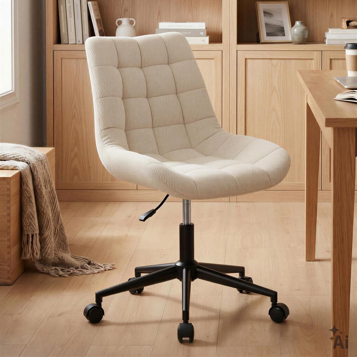 DREHSTUHL VASILO cremeweiß - Creme, Textil (54/80/61cm) - IDIMEX