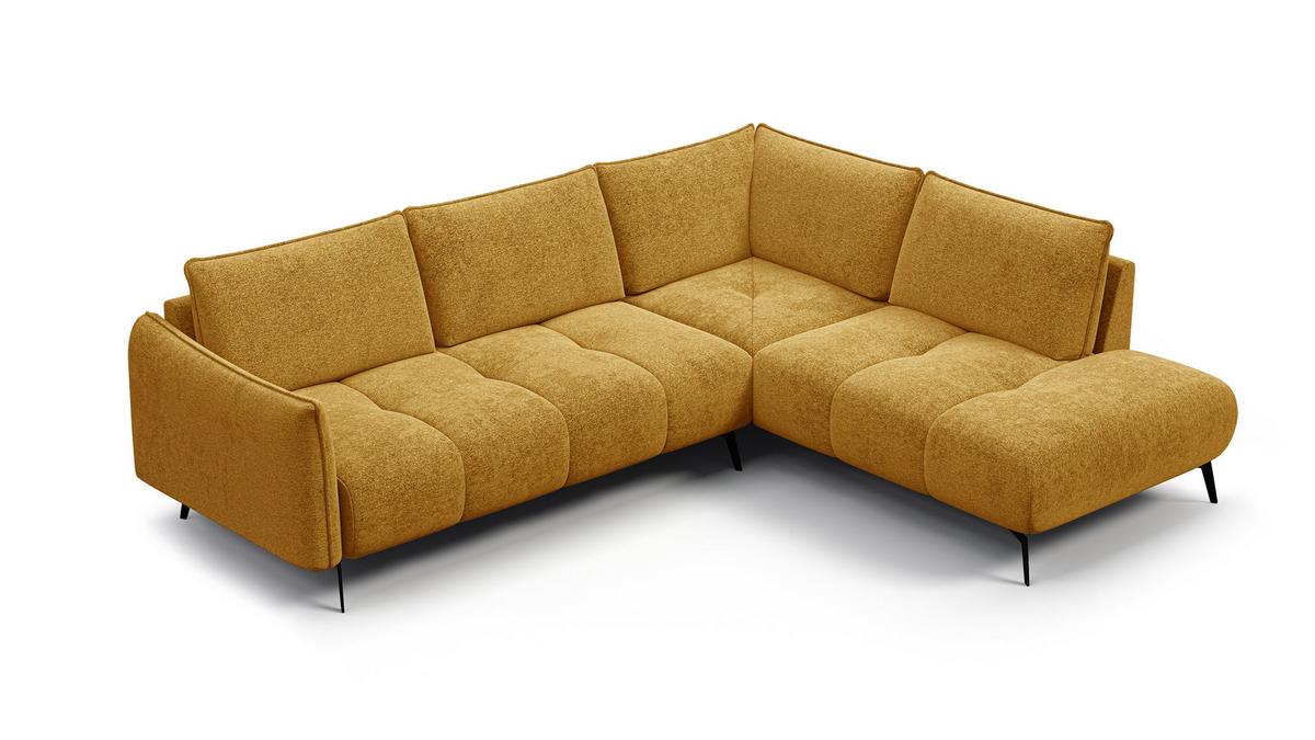 ECKSOFA AERA 5-Sitzer rechts, gelb - Gelb/Schwarz, Holz/Textil (268/206cm) - Wozimo