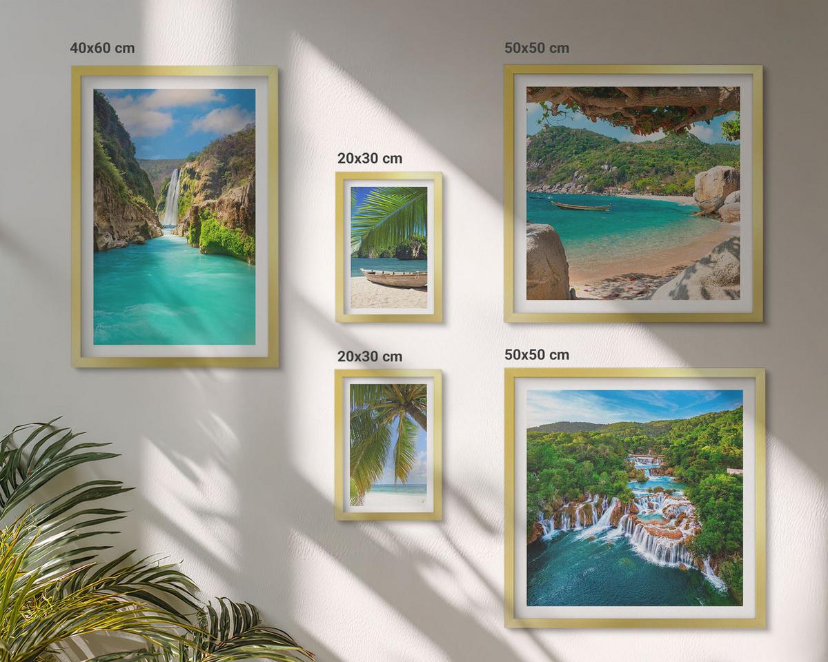 BILDER SET 5er Set - 50x50 cm & 20x30 cm & 40x60 cm Goldrahmen - Eiffels Straßenarchitektur - Goldfarben, Kunststoff (40/60cm) - TULUP