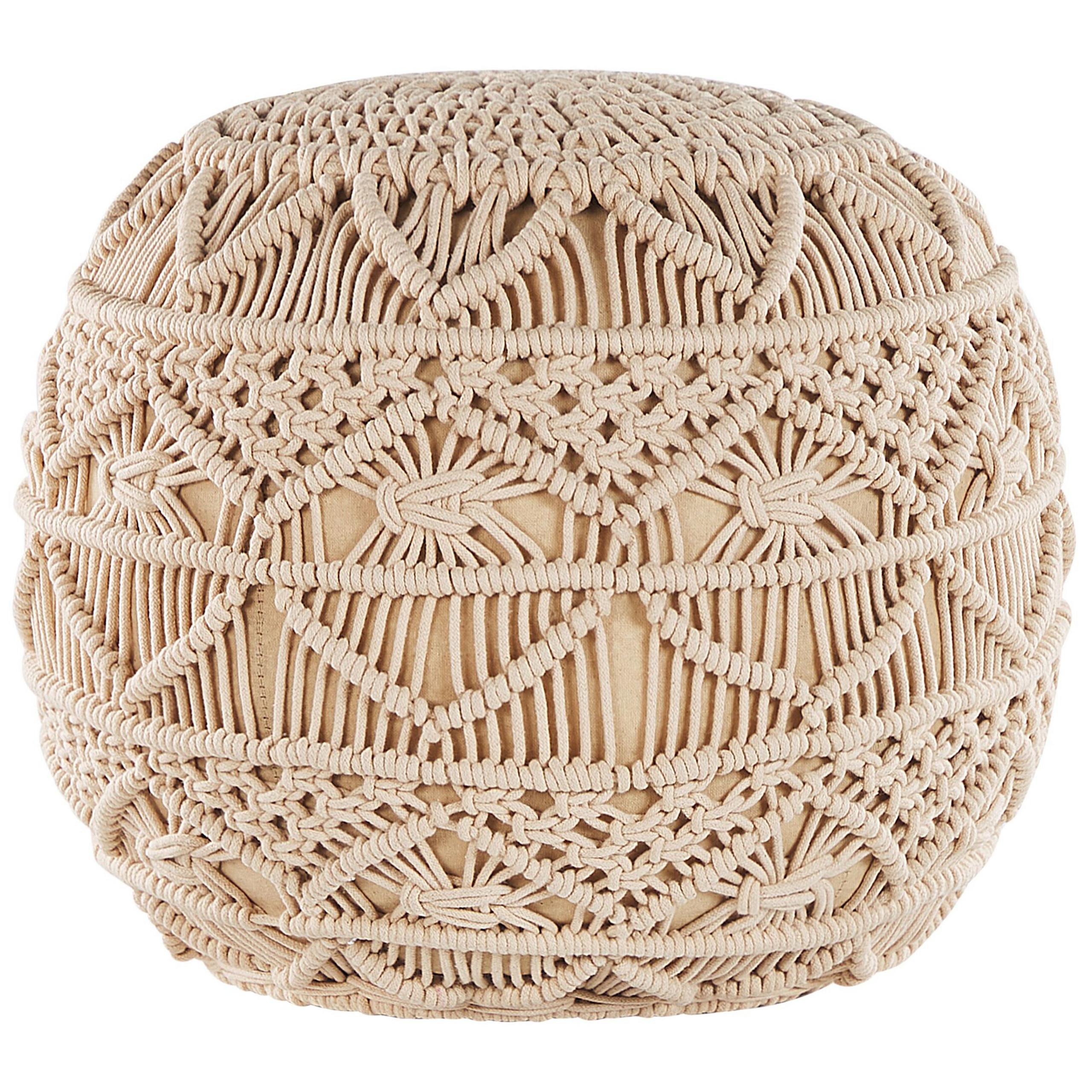 POUF Beige 40/40/40 cm Kayseri - Beige, Naturmaterialien/Textil (40/40/40cm) - Beliani