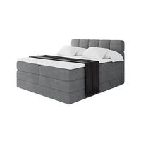 BOXBETT mit Matratze H3/H4 - FAMA KING - 160x200 cm Dunkelgrau Poso - Taupe, Holzwerkstoff (160/200cm) - ALTDECOR