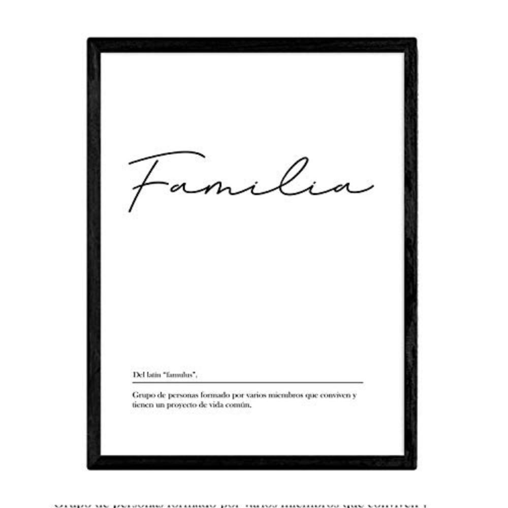 POSTER Wortkunst Familie Nordisch A4 Schwarzer Rahmen - Schwarz, Papier (29.7/5/21cm) - Nacnic