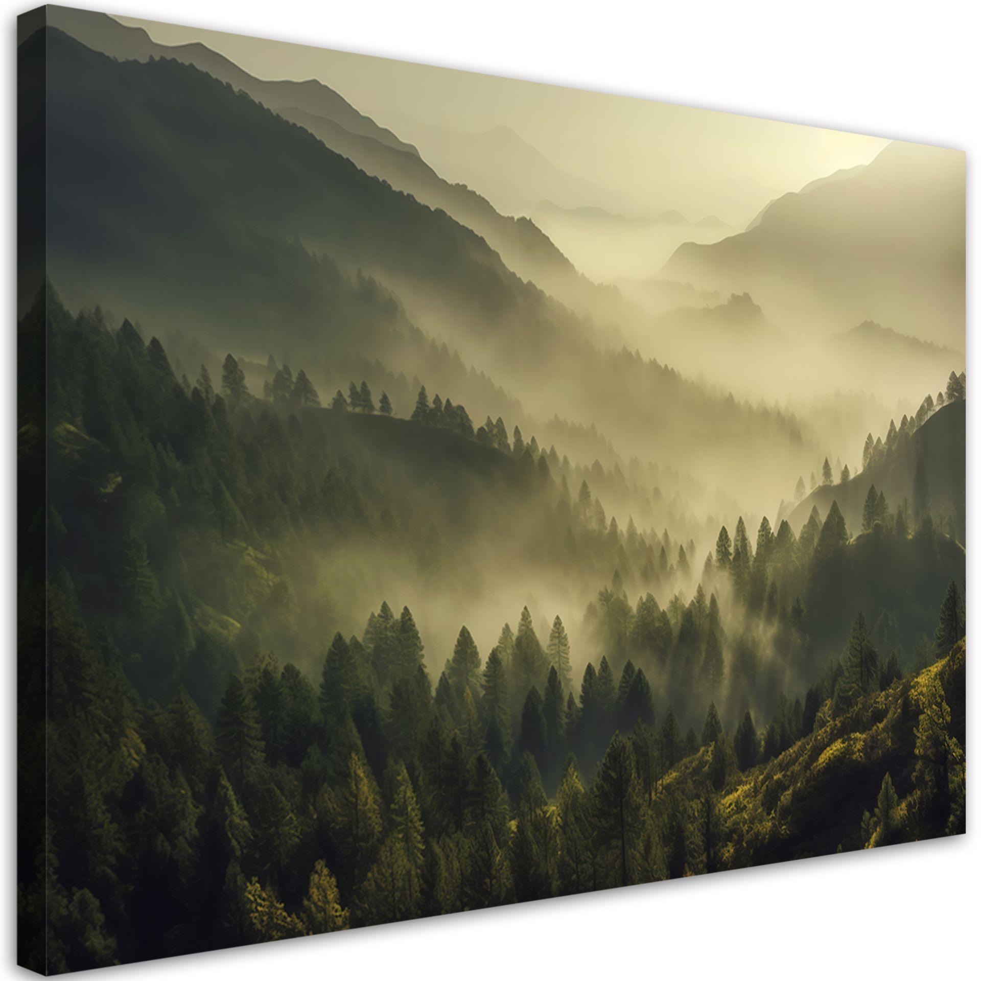 KUNSTDRUCK Grün 90/60 cm - Grün, Textil (90/60cm) - KUNSTLOFT