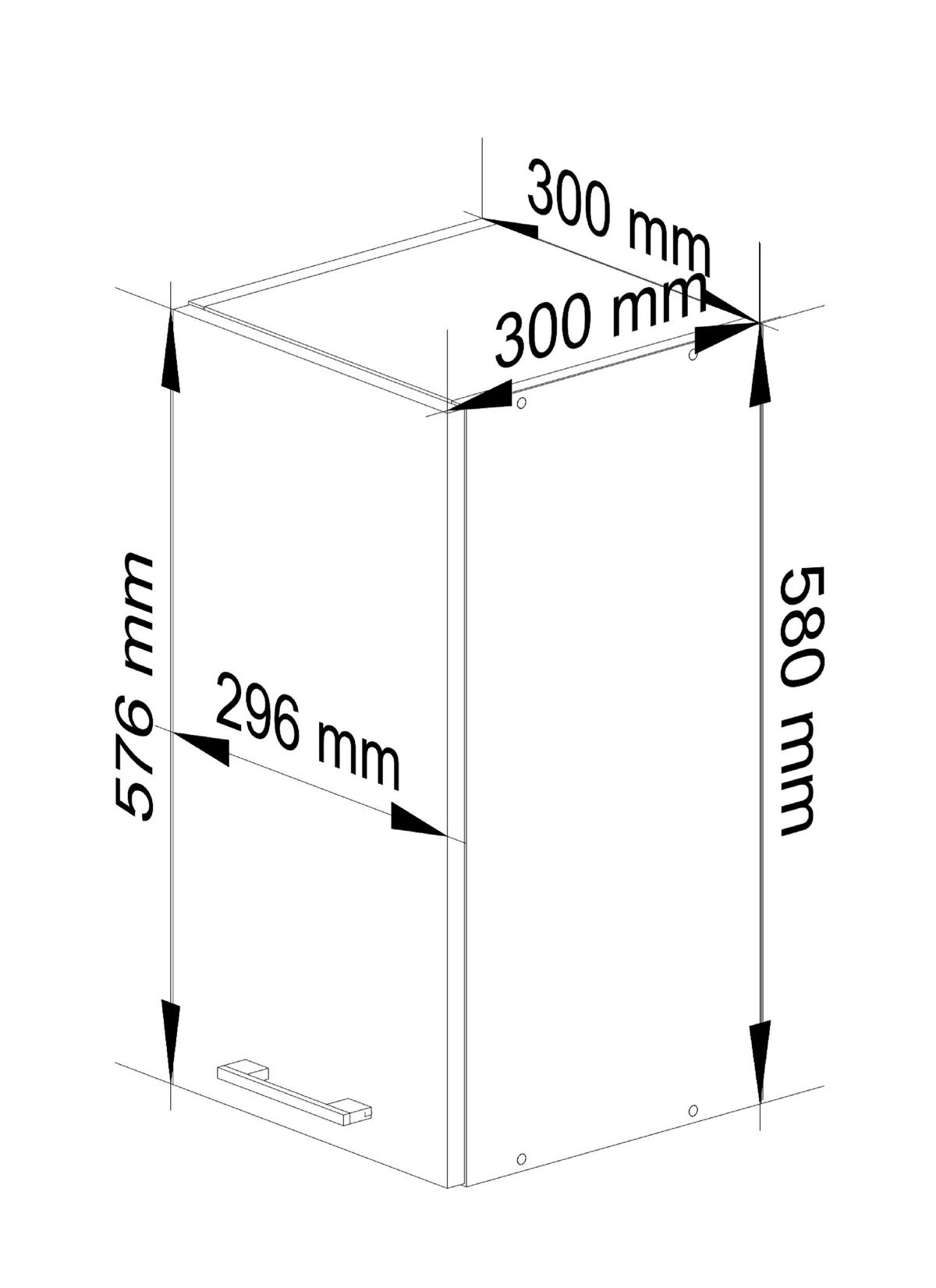 HÄNGESCHRANK Weiß 58/30/30 - Weiß, Holzwerkstoff (30/58/30cm) - RAUMHIRSCH FURNITURE