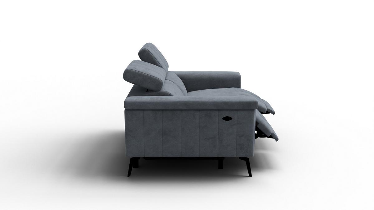 RELAXSOFA NORDEL 2-Sitzer, dunkelgrau - Dunkelgrau/Schwarz, Holz/Textil (150/80/105cm) - Wozimo