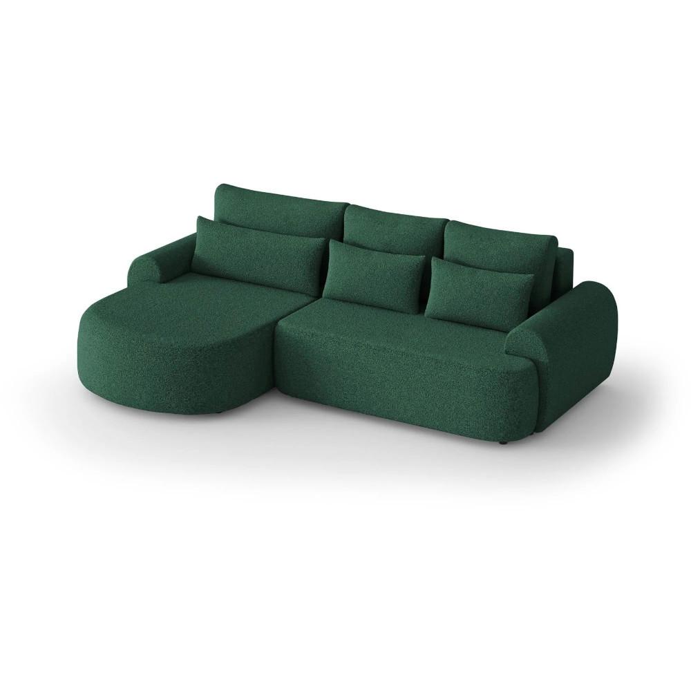 ECKSCHLAFSOFA Olivio L Grün - Schwarz/Grün, Kunststoff/Textil (266/170cm) - Beautysofa
