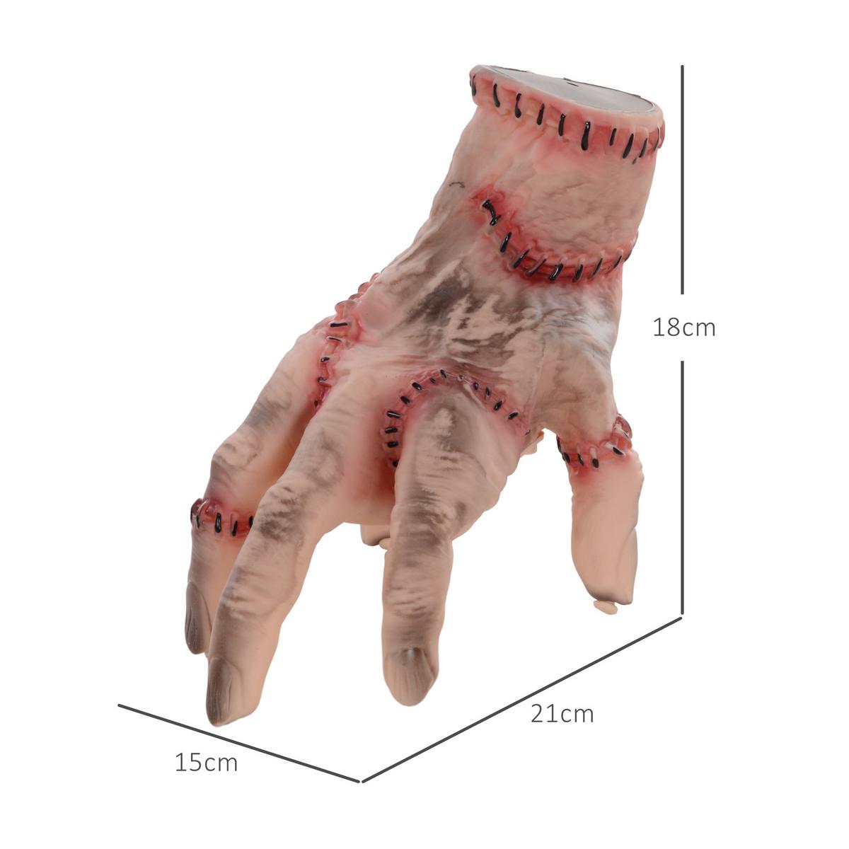 21CM Halloween Dekoration Realistische Narbes Händchen mit Soundfunktion - Rot, Kunststoff (18/21/15cm) - HOMCOM