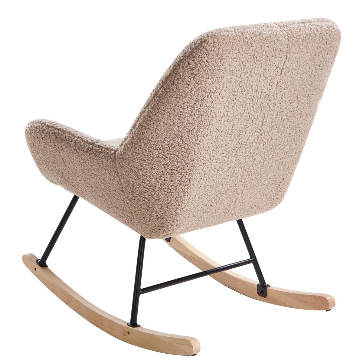 SCHAUKELSESSEL Beige Kinno - Beige/Schwarz, Textil (67/90/81cm) - Beliani