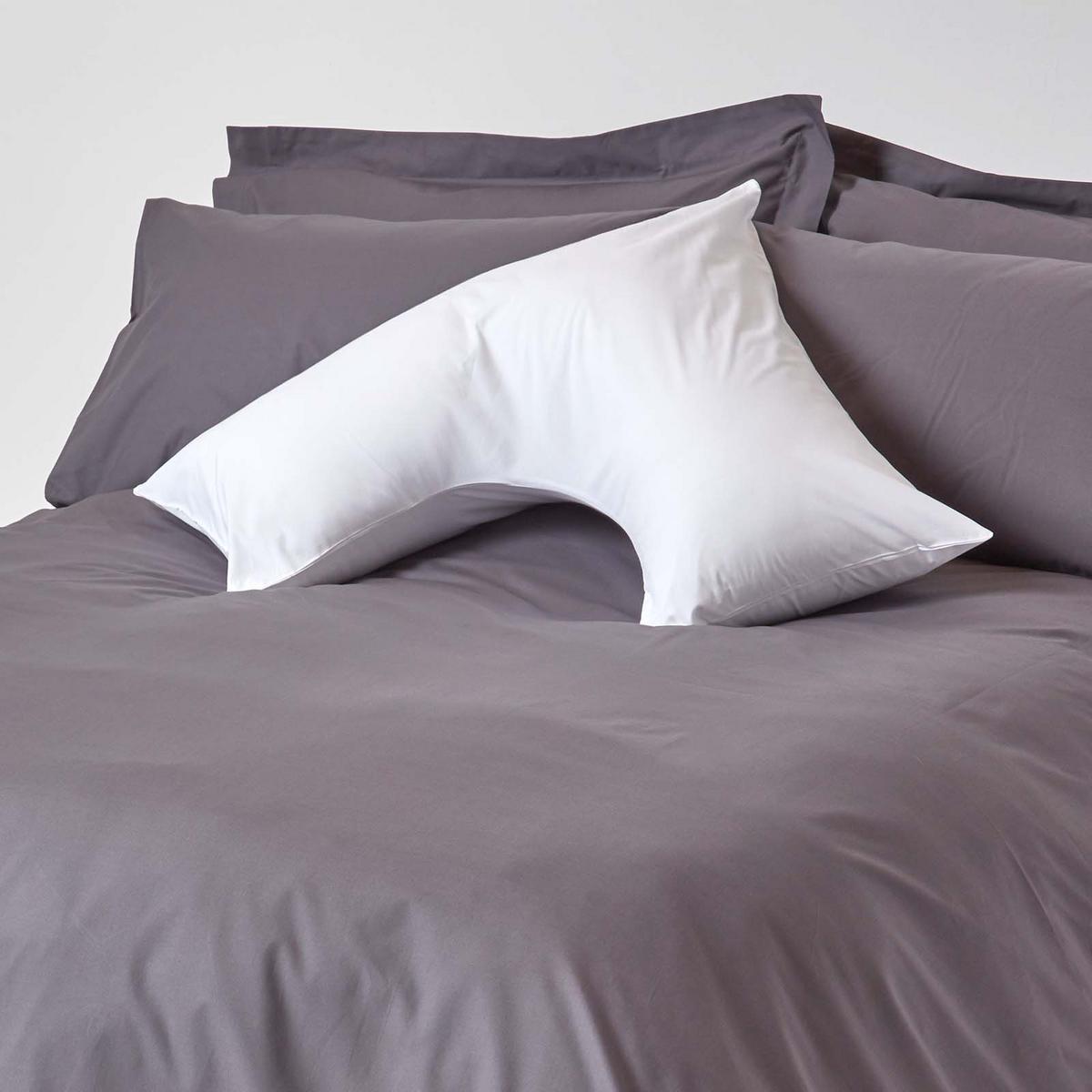 KISSENBEZUG für V-Form-Kissen, Perkal, Fadendichte 200 - Weiß, Textil (38/76cm) - Homescapes