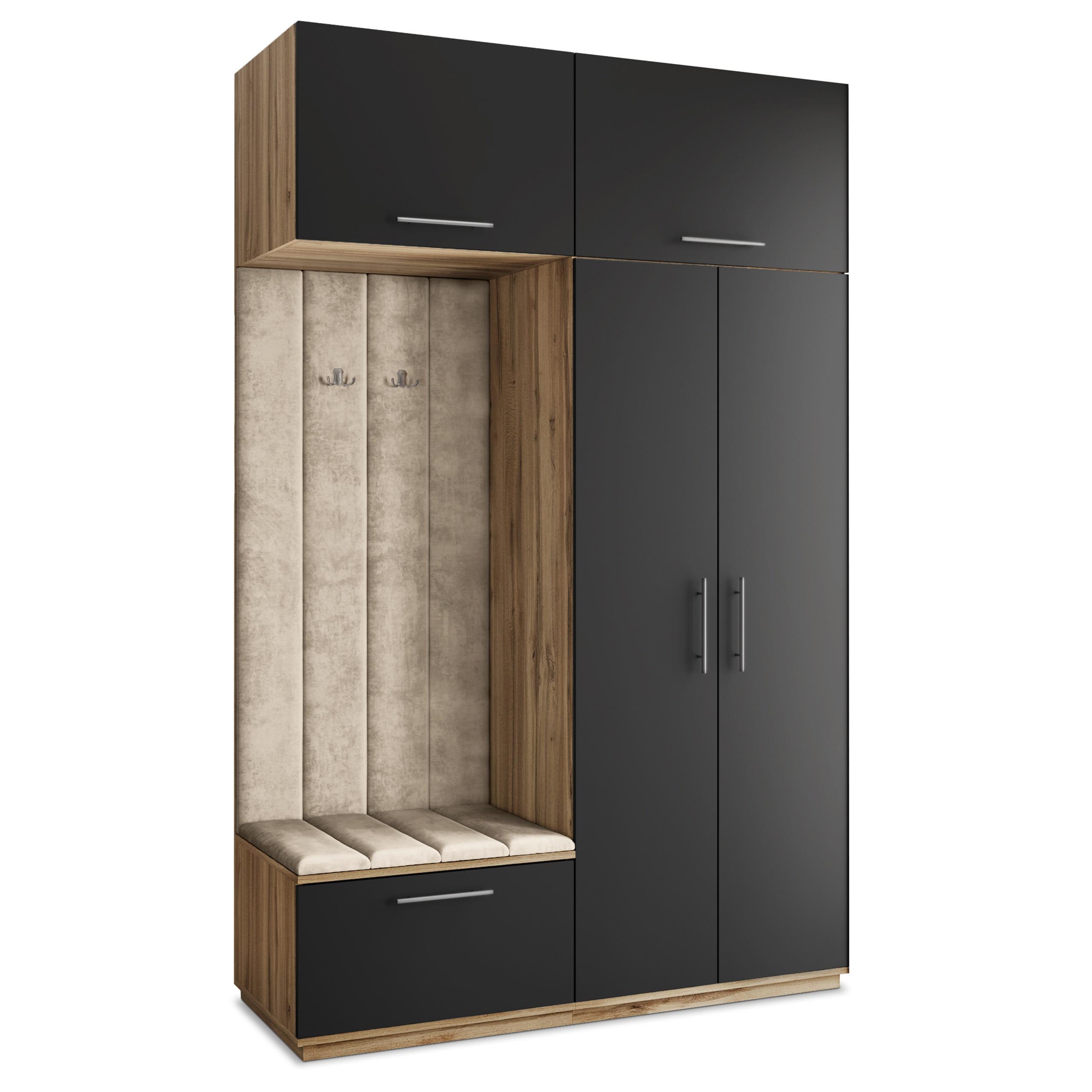GARDEROBENSCHRANK REMA 150/240/60 cm Modern Eiche Wotan - Beige/Eiche Wotan, Holzwerkstoff (150/240/60cm) - MASSENO