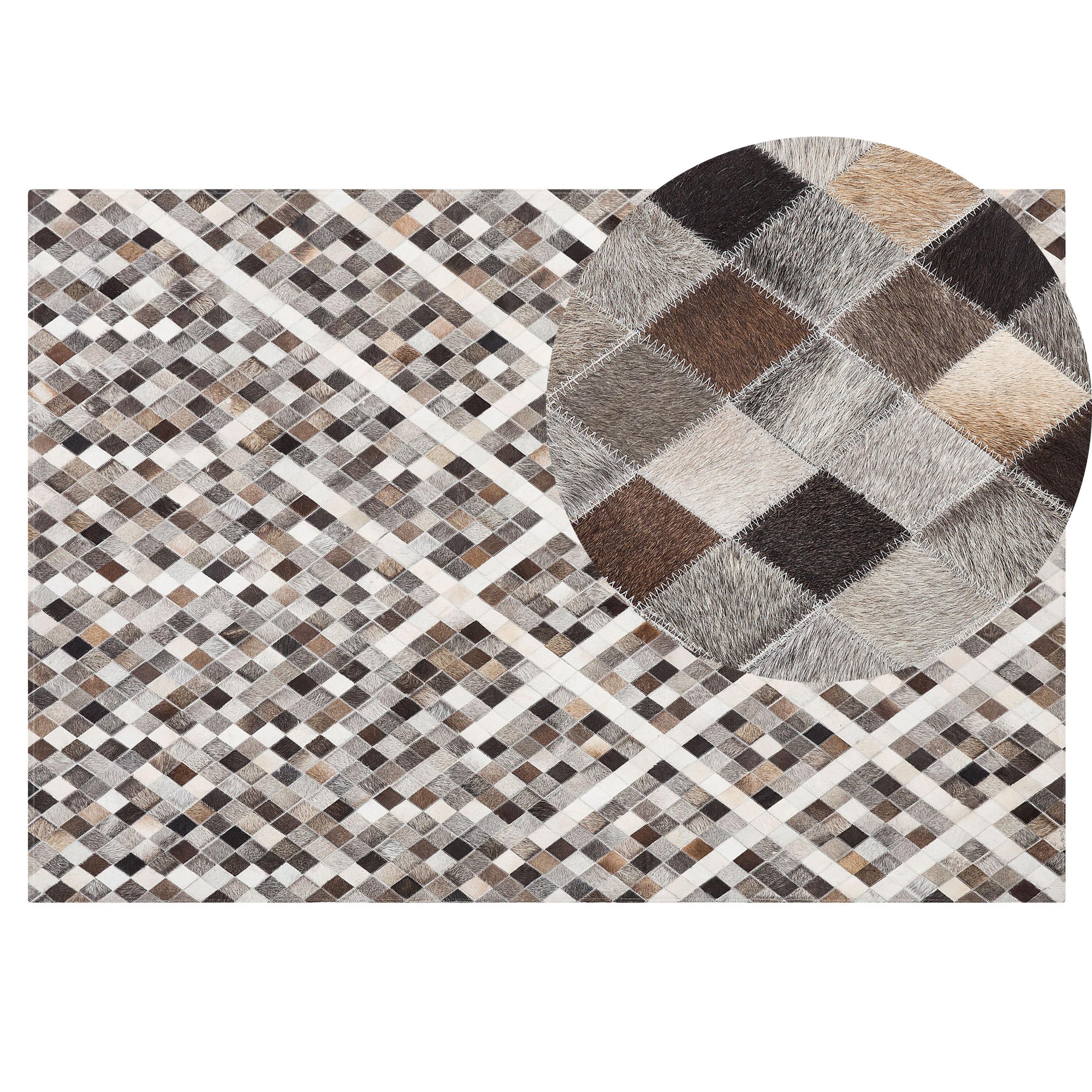 KURZFLOR-TEPPICH Akdere 200/140 cm - Braun, Fell (140/200cm) - Beliani
