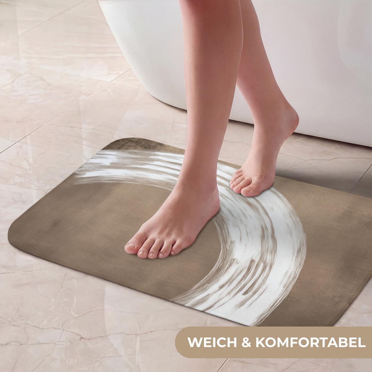 BADEMATTE Farbe - Braun - Japandi 60x40 cm - Mokka, Textil (60/40cm) - OnlyWow