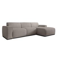 ECKSOFA L Form Didim mini Beige 310/165/78 cm – stilvolle kleine Eckcouch R - Beige/Schwarz, Kunststoff/Textil (310/165cm) - AX Living