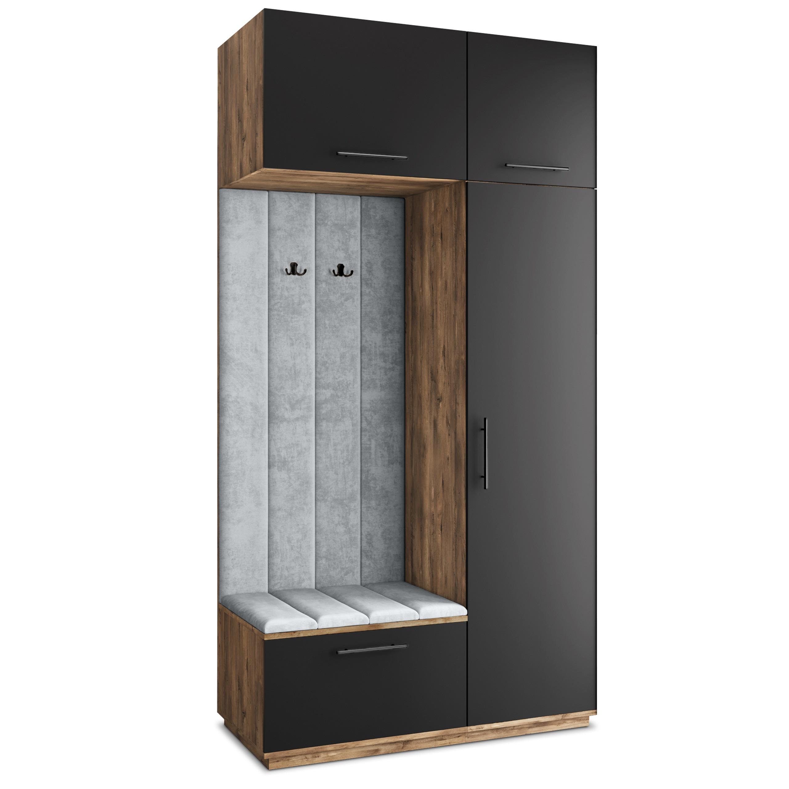 GARDEROBENSCHRANK REMA 120/240/60 cm Modern Eichefarben - Eichefarben/Hellgrau, Holzwerkstoff (120/240/60cm) - MASSENO