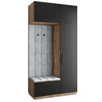 GARDEROBENSCHRANK REMA 120/240/60 cm Modern Eichefarben - Eichefarben/Hellgrau, Holzwerkstoff (120/240/60cm) - MASSENO