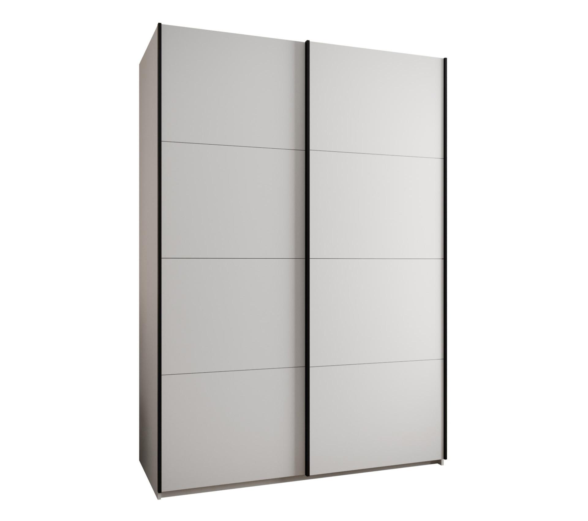 SCHWEBETÜRENSCHRANK 245,5/180/64 2-türig - Schwarz/Weiß, Holz/Metall (180/245/64cm) - Abiks Möbel
