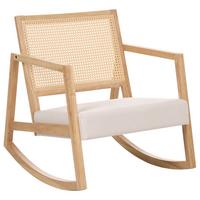 SCHAUKELSESSEL Holz Hellbraun/Hellbeige Leidy - Beige/Braun, Textil (66/75/76cm) - Beliani