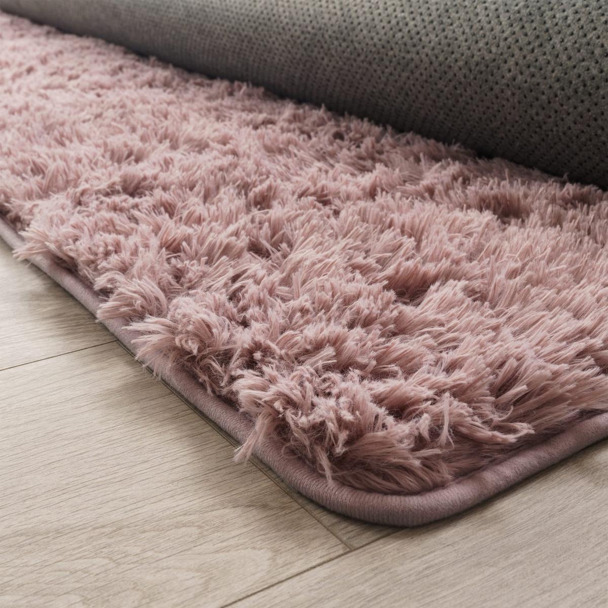 HOCHFLORTEPPICH, einfarbig, aus Polyester, Rosa, Ø 80 cm - Rosa, Textil (80/80cm) - KADIMA DESIGN