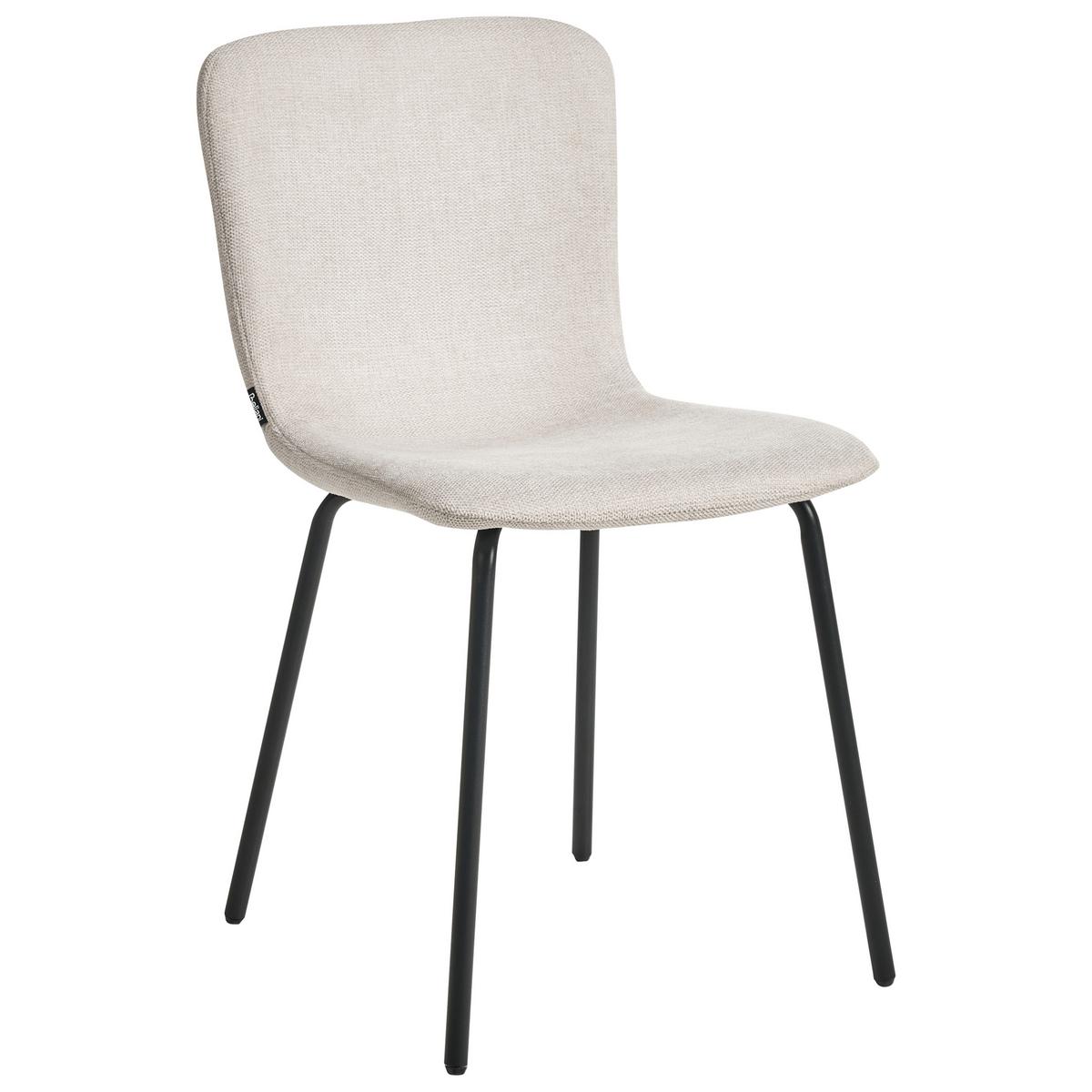 ESSZIMMERSTUHL 4er-Set Hellbeige Caldwell - Weiß, Textil (45/80/46cm) - Beliani
