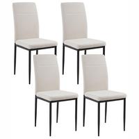 ESSZIMMERSTUHL 4er-Set Hellbeige Riner - Beige/Schwarz, Textil (42/94/50cm) - Beliani