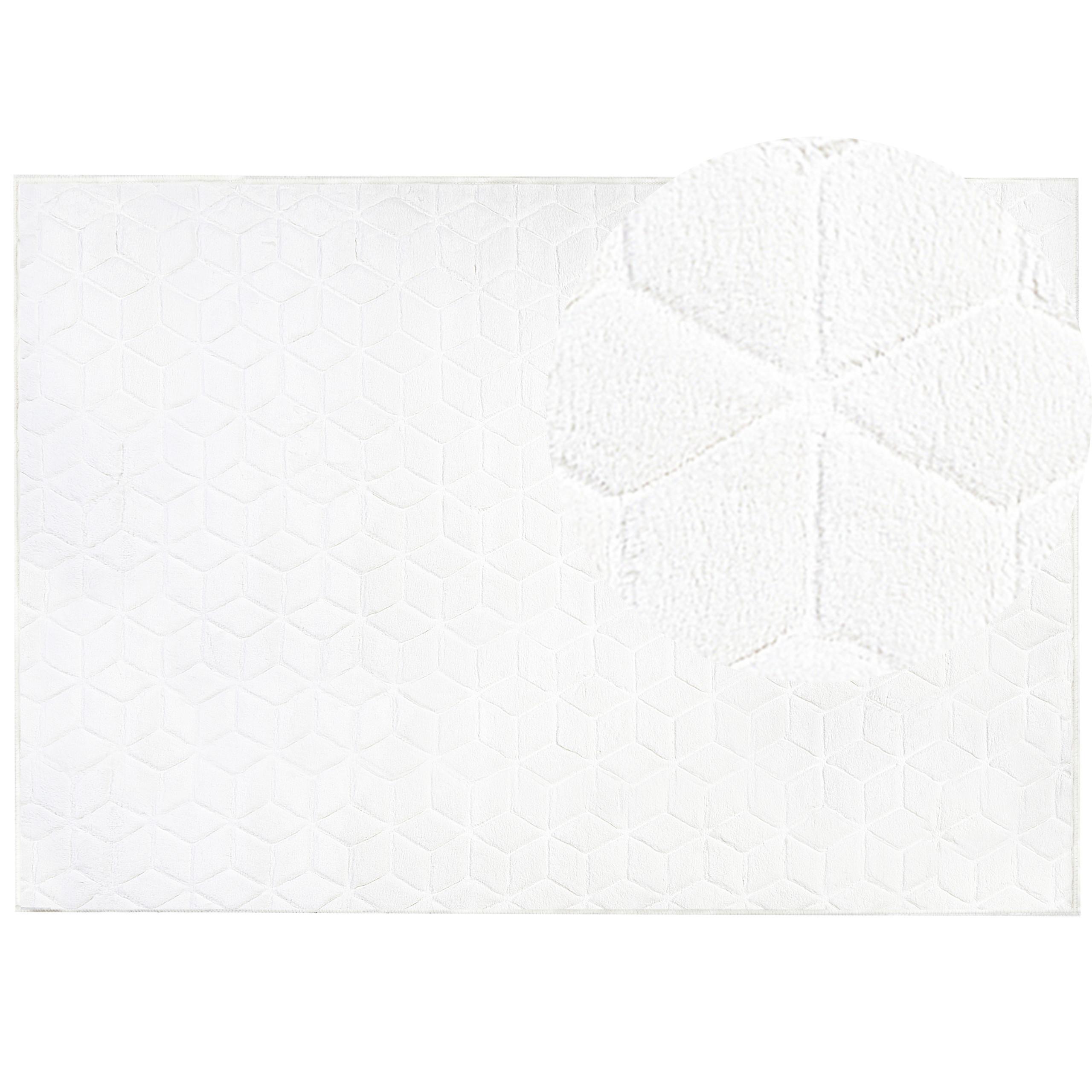 SHAGGY-KUNSTFELLTEPPICH Thatta 230/160 cm - Weiß, Kunststoff (160/230cm) - Beliani