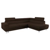 ECKSOFA Fonti Cord, Seite: Rechts - Braun, Holz/Textil (253/188cm) - MIRJAN24