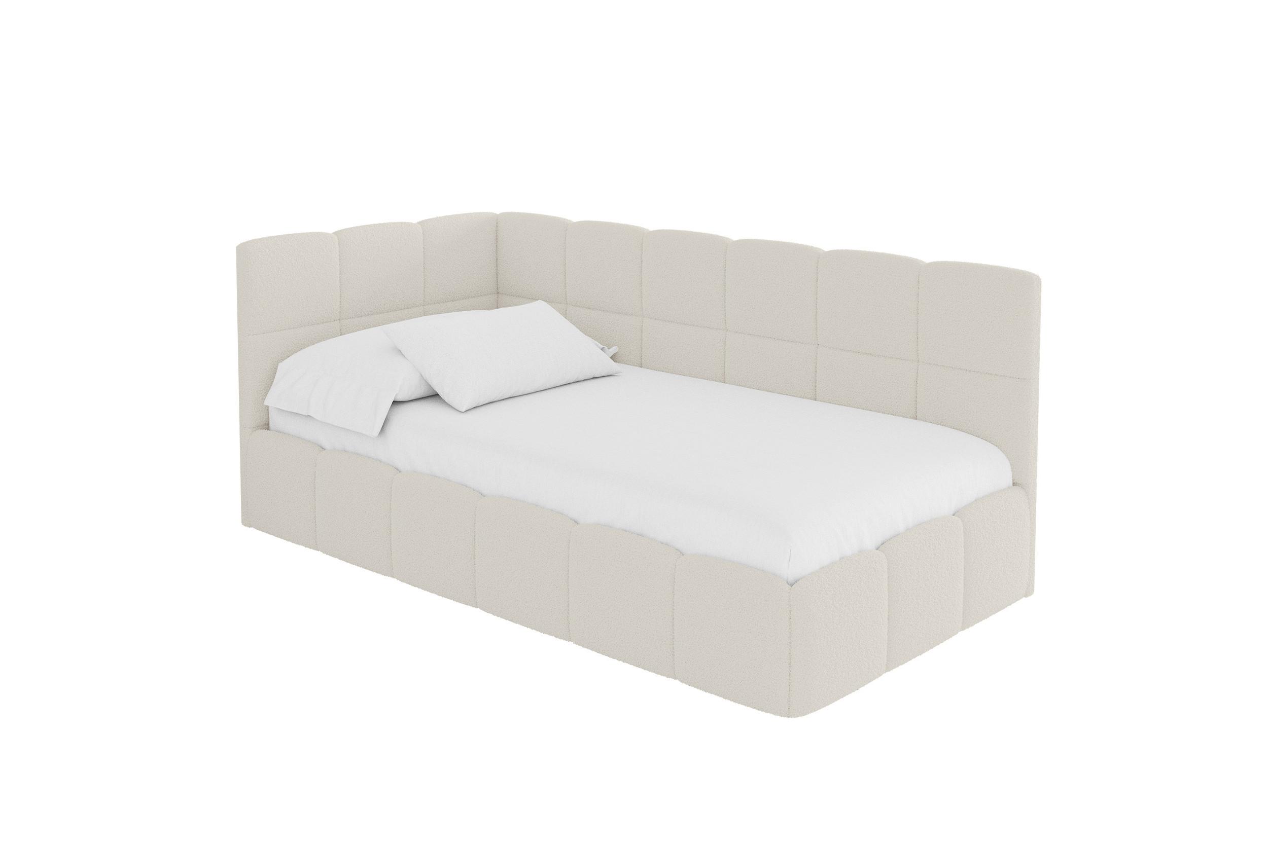 EINZELBETT Jugendbett mit Bettkasten Rechts, mit Matratze - LIVY 100x200 Beige - Hellbraun, Holzwerkstoff/Textil (100/200cm) - ALTDECOR