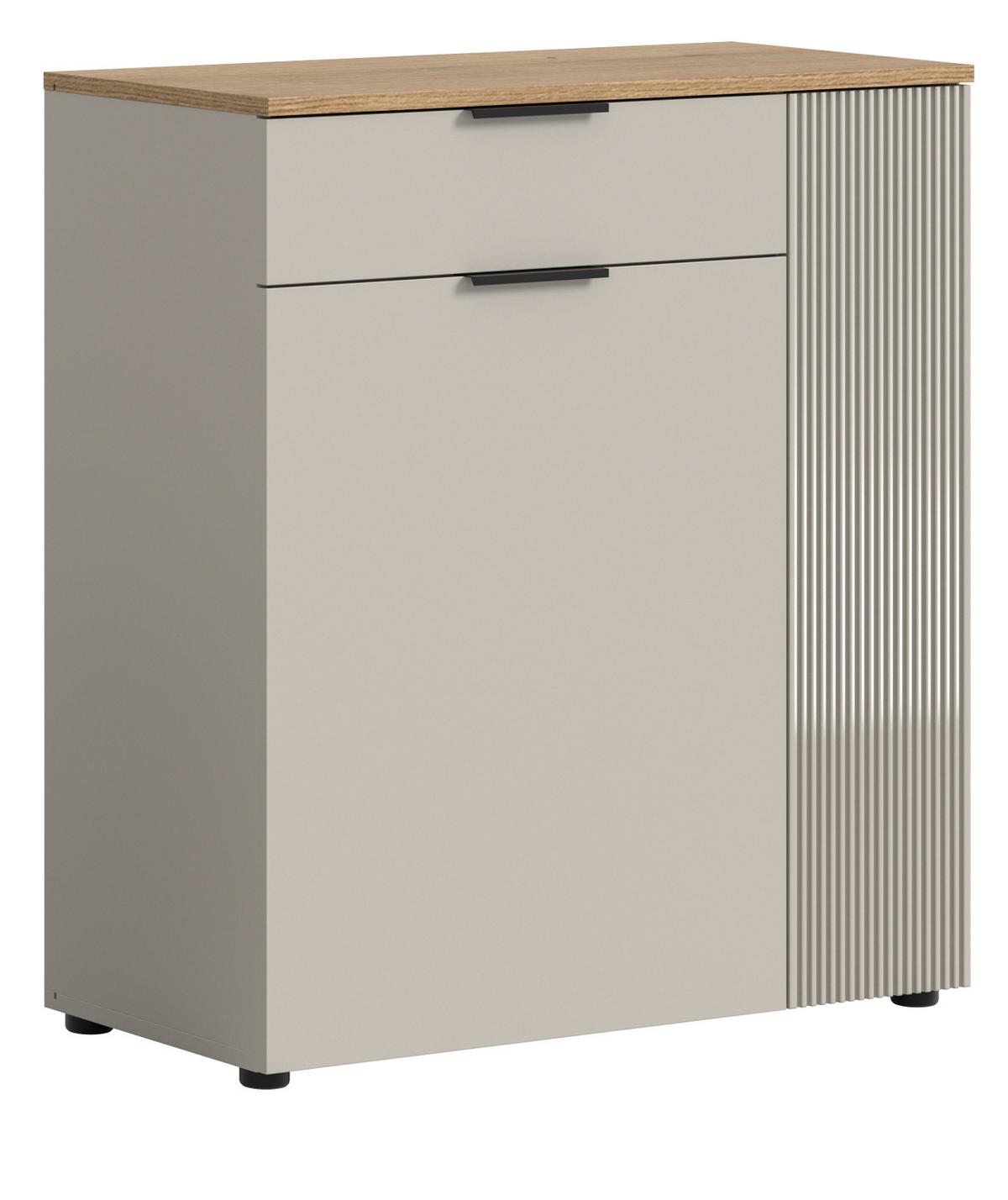 SCHUHSCHRANK Kaschmir Sand, Evoke Eiche, Flur Kommode 80 x 88 cm Vollauszug - Kaschmir/Eichefarben, Holzwerkstoff/Kunststoff (80/88/36cm) - Inn.Furn