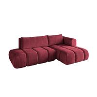 ECKSOFA Ottomane Rechts CLOUD-L 280x185x90 Bordeaux Velours - Bordeaux, Holzwerkstoff/Kunststoff (185/280cm) - ALTDECOR