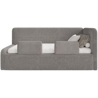 JUGENDBETT Fanko Samt Taupe 90x200 cm - Graubraun/Schwarz, Kunststoff/Textil (90/200cm) - Selsey