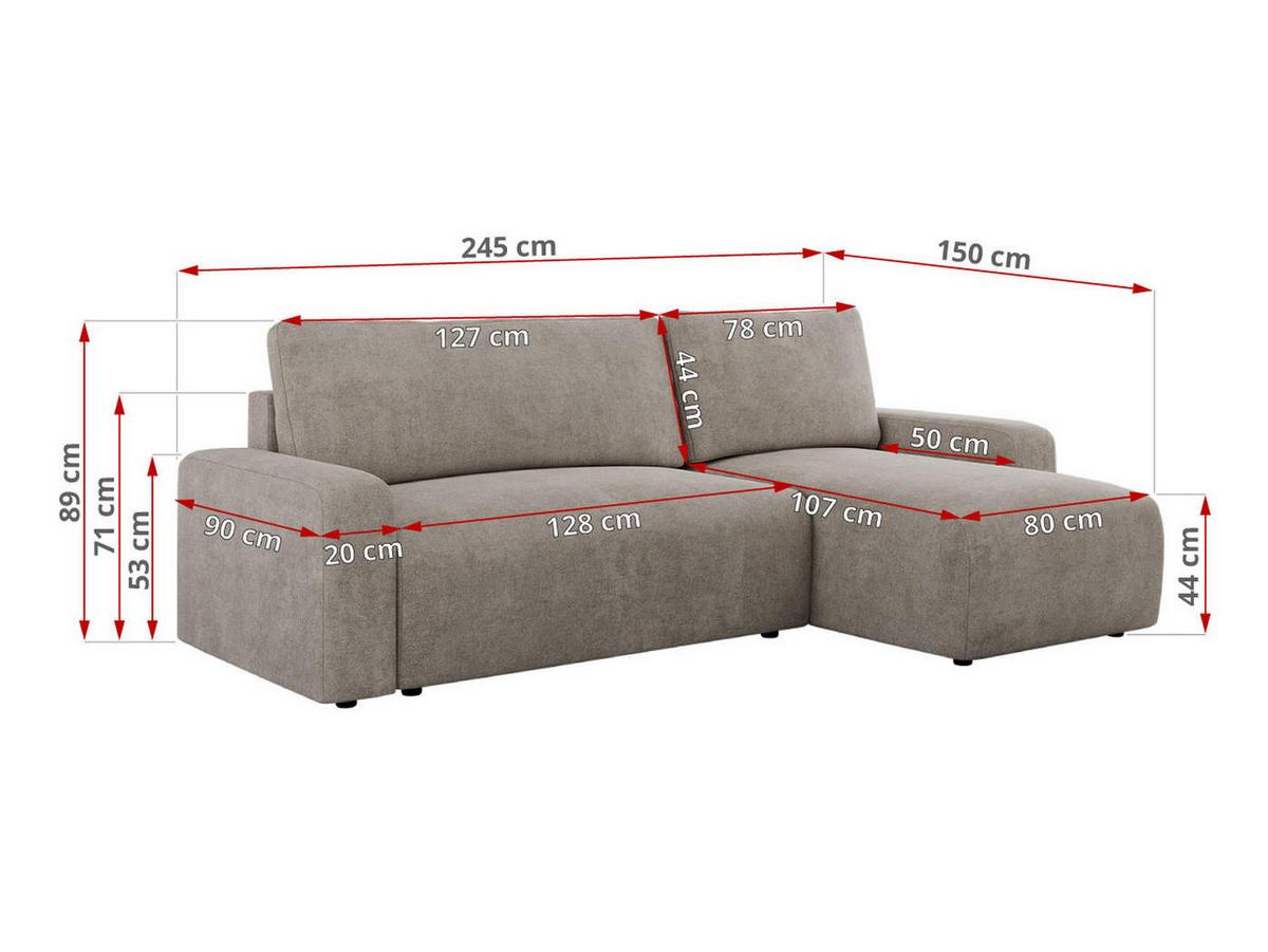 ECKSOFA ARGOS Beige Struktur - Beige/Schwarz, Kunststoff/Textil (245/150cm) - MKS