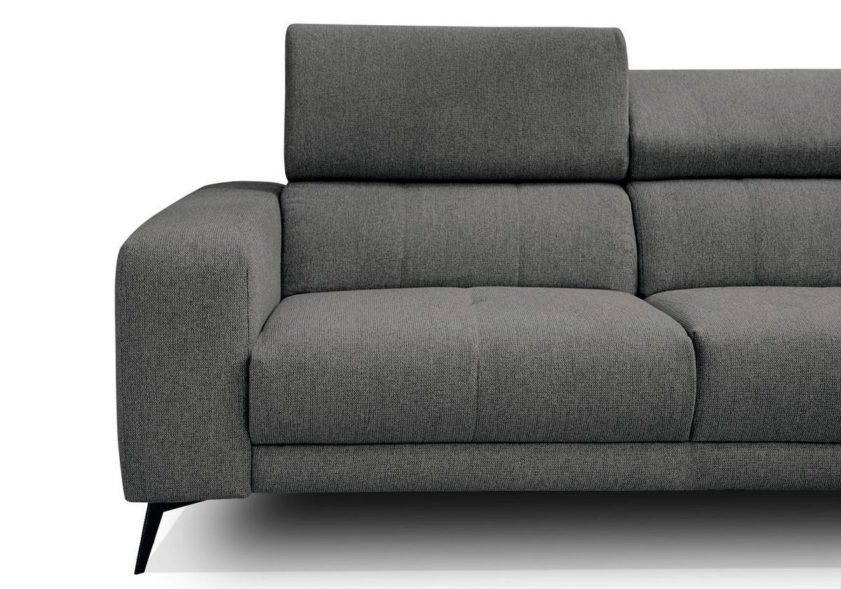 ECKSOFA MORELLO 5-Sitzer, dunkelgrau - Dunkelgrau/Schwarz, Holzwerkstoff/Textil (287/228cm) - Wozimo