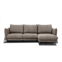 ECKSOFA HOSTEN 4-Sitzer, taupe - Taupe/Schwarz, Holzwerkstoff/Textil (269/158cm) - Wozimo