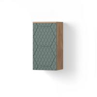 BADSCHRANK Ronco Grün/Goldkraft Eiche 30 x 59 cm 2 Fächer, Badezimmer - Honigeiche/Grün, Holzwerkstoff (30/59/24cm) - Livinity®