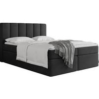 BOXBETT Amira mit Bettkasten, Samt Schwarz 180/200 cm – 7-Zonen Taschenfederkern-Matratze & Komfortschaum-Topper - Schwarz Hochglanz/Schwarz, Holz/Holzwerkstoff (180/200cm) - WFL GROUP