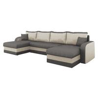 ECKSOFA Kris U - Hellgrau/Schwarz, Holz/Kunststoff (304/80/140cm) - MIRJAN24