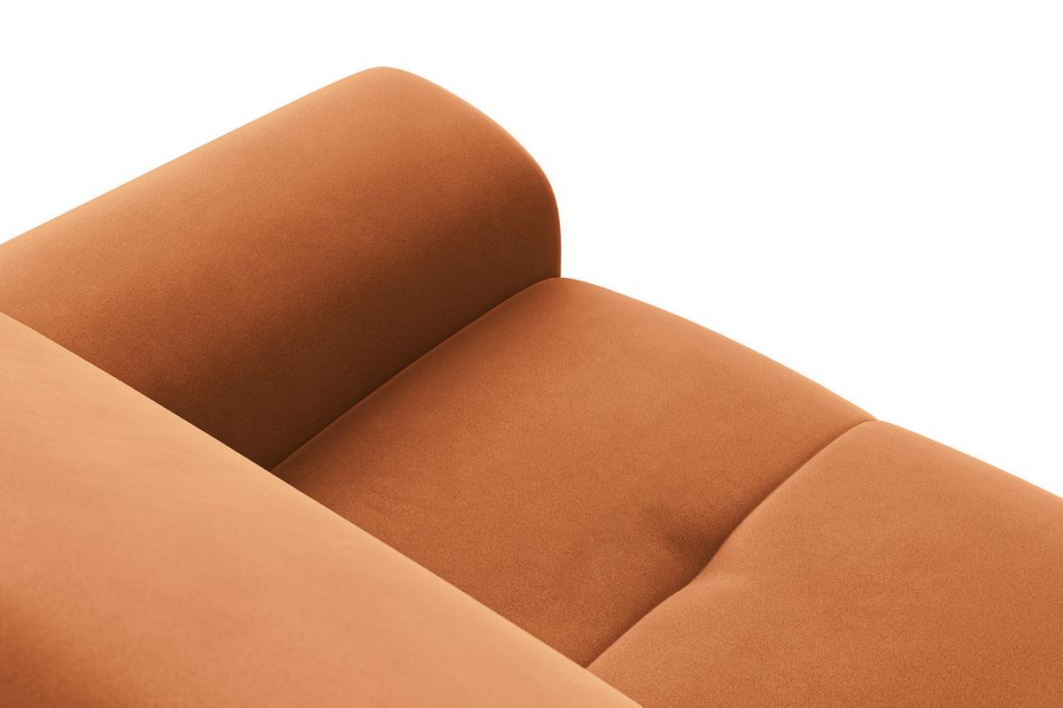 SOFA FIERO 3-Sitzer, Oranger Veloursstoff - Schwarz/Orange, Holz/Textil (212/82/103cm) - Courtois Laville
