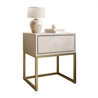 NACHTTISCH BLANCO KASZMIR auf Gestell PUSH OPEN kaschmir/gold - Goldfarben, Holzwerkstoff (45/52/37cm) - Lookway