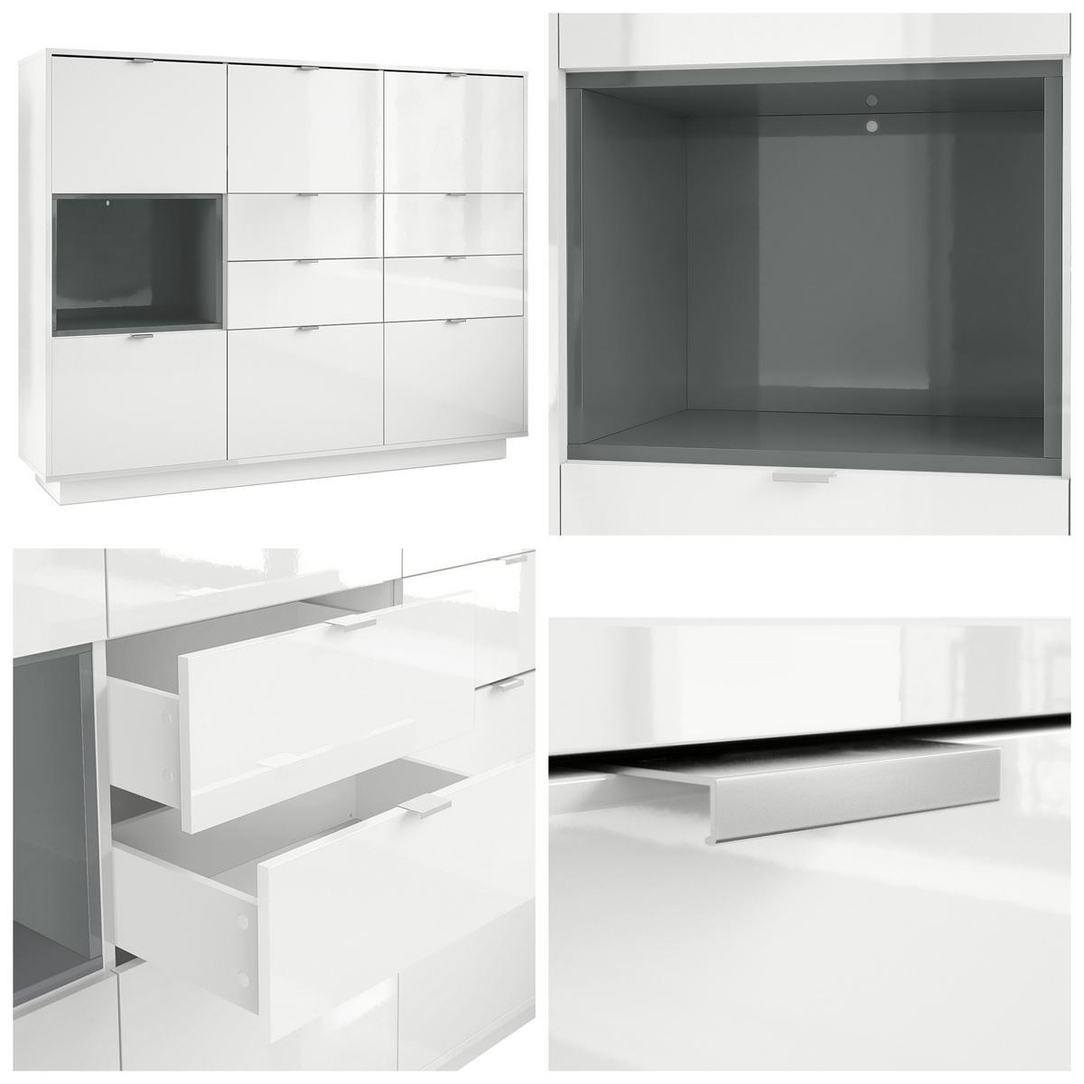 HIGHBOARD Metro Einsatz in Eiche Natur - Eichefarben, Holzwerkstoff (153/123/37cm) - Vladon