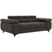 2-SITZER SOFA NIDELLO - Dunkelgrau Velvet - Dunkelgrau/Schwarz, Textil/Metall (194/70/97cm) - MKS