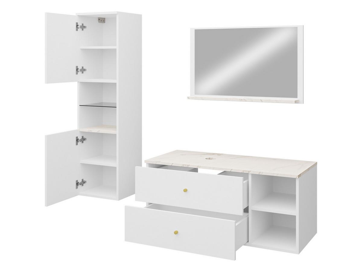 BADMÖBEL-SET Kertos II - Goldfarben/Braun, Holzwerkstoff/Metall (100/57/45cm) - MIRJAN24