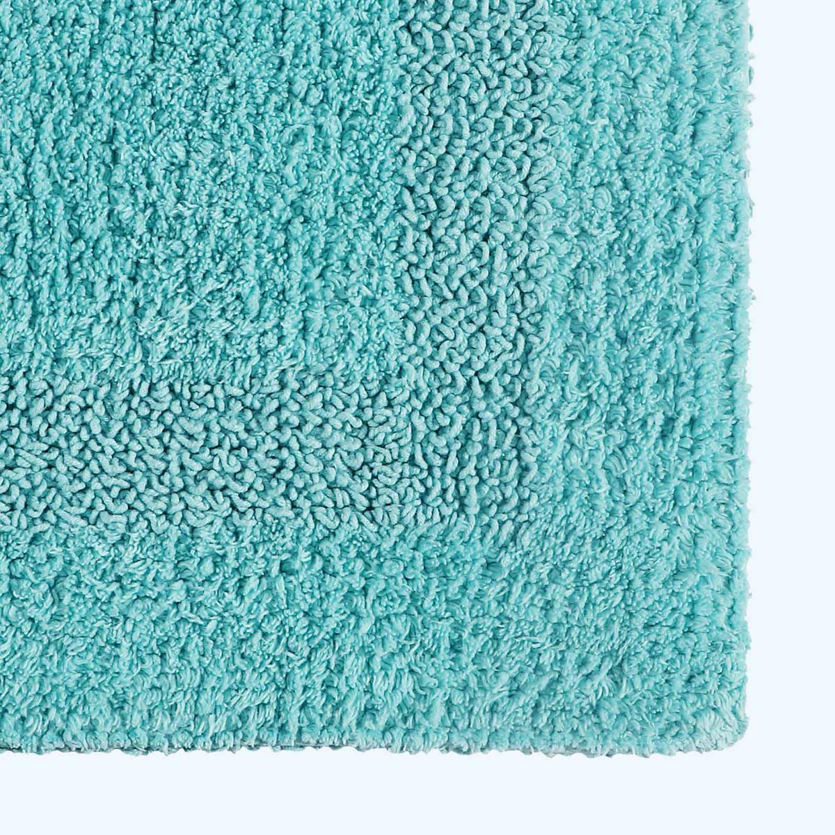 DUSCHVORLEGER 50/50 cm, 100% Baumwolle, wendbar - Hellblau, Textil (50/50cm) - Homescapes