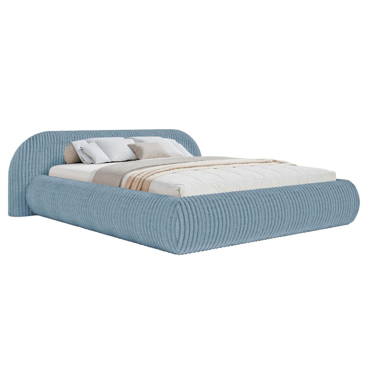 POLSTERBETT Shels Low Blau 160x200 cm - Blau/Schwarz, Kunststoff/Textil (160/200cm) - Selsey