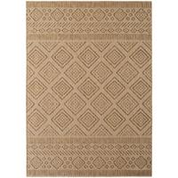 TEPPICH Flachgewebe, Outdoor, Fußbodenheizung-geeignet, mit Rautenmuster, VIGOLENO in Beige-Braun, 120 x 160 cm - Beige, Textil (120/160cm) - KADIMA DESIGN
