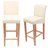 BARHOCKER Beige 2er-Set - Beige, Holz (39/105/53cm) - MCW
