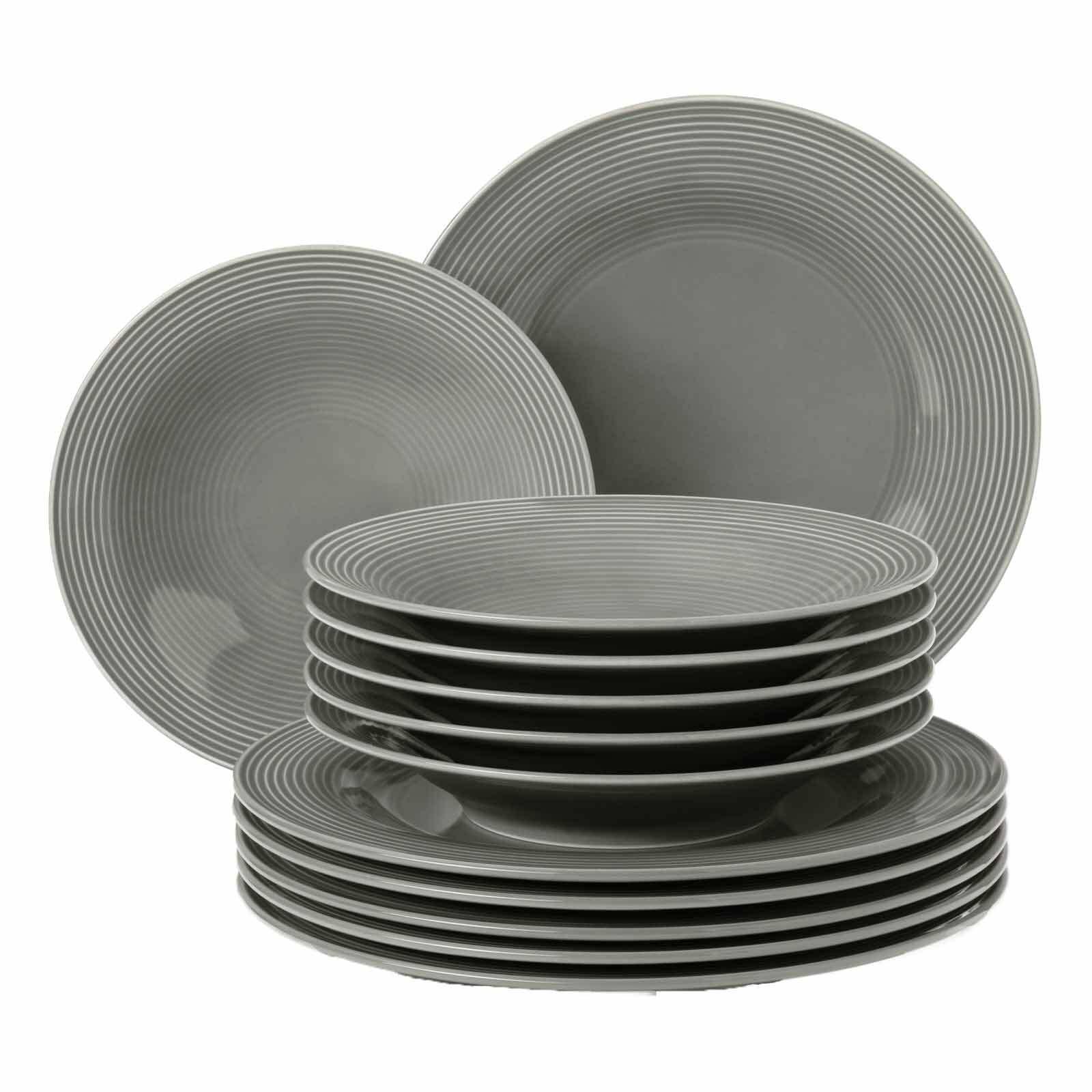 TAFELSERVICE Beat Color Glaze Perlgrau 12-tlg. - Grau, Keramik (32.3/23.5/32.3cm) - Seltmann Weiden