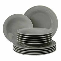 TAFELSERVICE Beat Color Glaze Perlgrau 12-tlg. - Grau, Keramik (32.3/23.5/32.3cm) - Seltmann Weiden