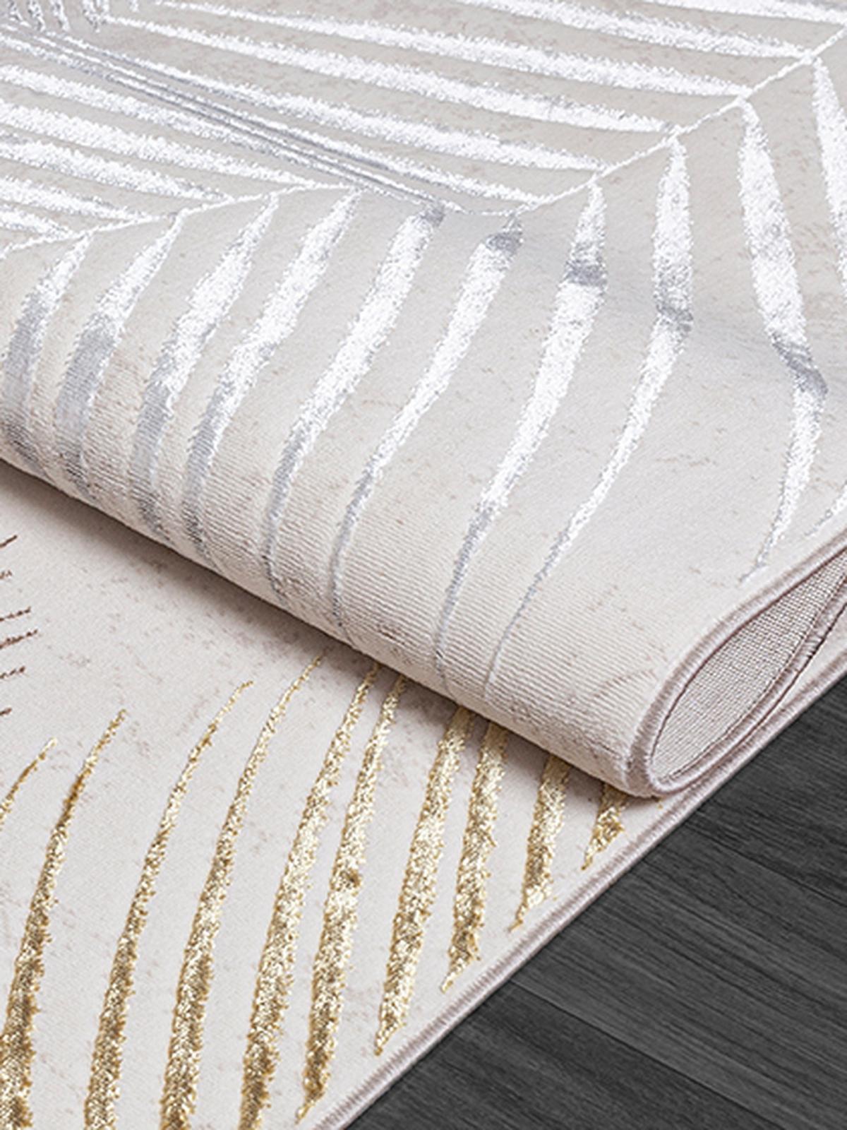 TEPPICHLÄUFER Floral KAVALA Polyester Creme 80 x 150 cm - Beige, Textil (80/150cm) - KADIMA DESIGN