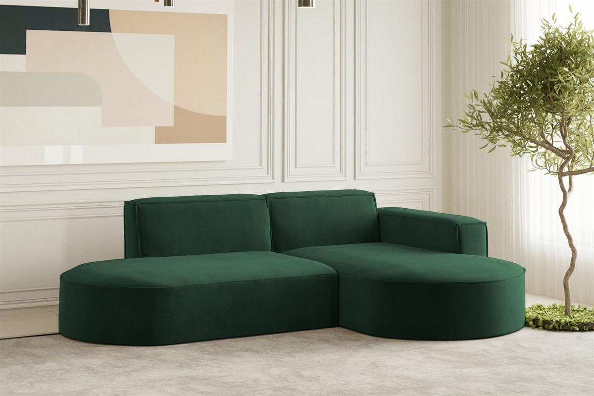 SOFASET Palma In Noel - Grün, Holzwerkstoff/Textil (236/78/165cm) - Fun Möbel